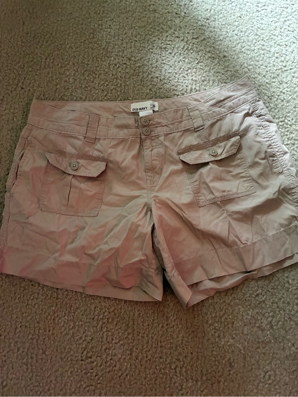 Old Navy Light Tan Cargo Shorts with Front Flap Pockets